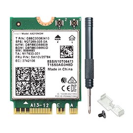 AX210NGW Tarjeta WiFi 6E para PC portátil – Tri-Band 5400Mbps con Bluetooth 5.3 compatible con nueva banda de 6GHz, canal de 160MHz, interfaz MU-MIMO M.2 2230 para Intel AX210 Windows 10/11 (802.11ax)