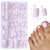 160pc Pink Press on Toenails Women Fake Toe Nails with