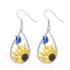 Just Follow Bohemian Sunflower Butterfly Teardrop Dangle Drop Earrings Dainty