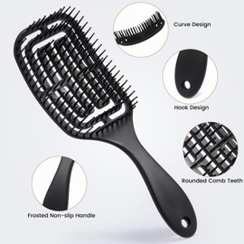 Oderra Hair Brush, Hair Brush Without Pulling for Dry or Wet Hair, Ergonomic Curly Hair Brush for All Hair Types, Suitable for Men and Women