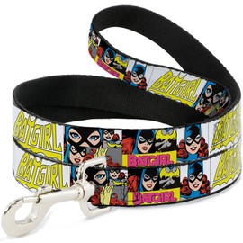 Buckle-Down Dog Leash Batgirl Panels Yellow Pink 4 Feet Long 1.0 Inch Wide