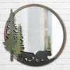 BLACK FOREST DECOR Rustic Round Wall Mirror with Bear Silhouettes