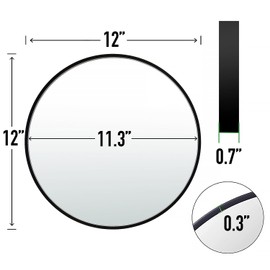 FINEWF 47x14 Mirror Rectangle Full Length Body Door Hanging Wall Mounted Aluminum Alloy Metal Frame HD Glass Dressing Make-up for Bedroom Living Room 47 14 inch Black