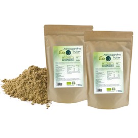 Michel's Natural Products Ashwagandha Powder Organic - 1 kg (2 x 500 g), 100% Genuine Indian Organic Ashwagandha Powder from Controlled Organic Cultivation, Very Fine Ground, Vegan, Gluten and Lactose