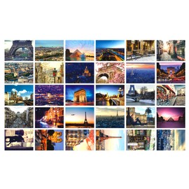 Travel postcards,Set of 30 Post cards variety pack depicting from Around the World Famous Travel Sites,Assorted Postcards Bulk, 4 x 6 -Paris