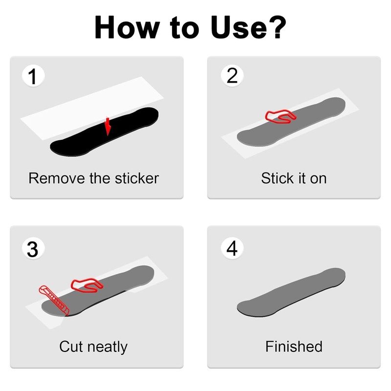 Fyearfly Transparent Skateboard Grip Tape, Waterproof Scooter Grip Tape, Transparent
