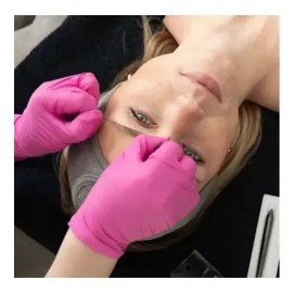 10 Guantes De Belleza Color Rosa Talla Chica                                                                                                          