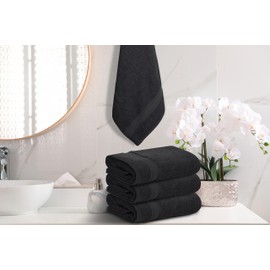 ARC HOME 100% Cotton Bath Towels 24x48 Inches – Pack of 6 Medium Size Cotton Towels for Bathroom, Gym, Spa, Hotel – Soft, Absorbent, Quick Dry, Lightweight Everyday Essential - Charcoal Grey