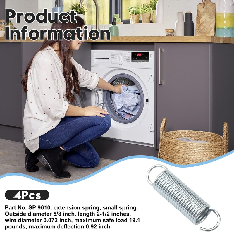 SP 9610 Small Springs, Extension Springs, Single Loop Opening, Hooks