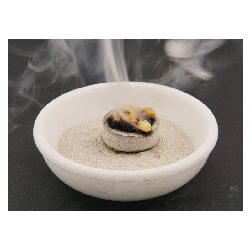 Incense Bowl Soapstone White - Natural & Handmade for Incense