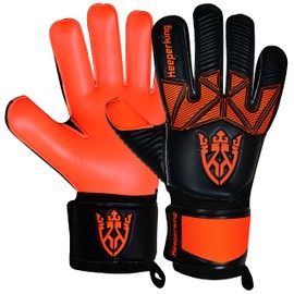 Keeperking Goalkeeper Gloves Children Youth Adults Football Gloves without Fingersave 4 mm Forehand (8, B-Orange)
