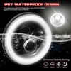 CHUSYYRAY Pair 7" inch Round Led Headlights Hi/Lo Beam FOR