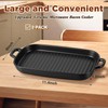 2 Pack Microwave Bacon Tray Ceramic Cooker with Drip Rack,