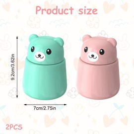 2Pcs Pill Crusher for Tablets Pink Green Pill Grinder for Tablets Cute Bear Pill Crusher Portable Tablet Cutter for Pills Practical Tablet Crusher Pill Cutter Grinder for Baby Kids Elders Pets
