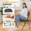 HealSmart 4 Pcs Folding Chairs with Leather Padded Cushion Seats,