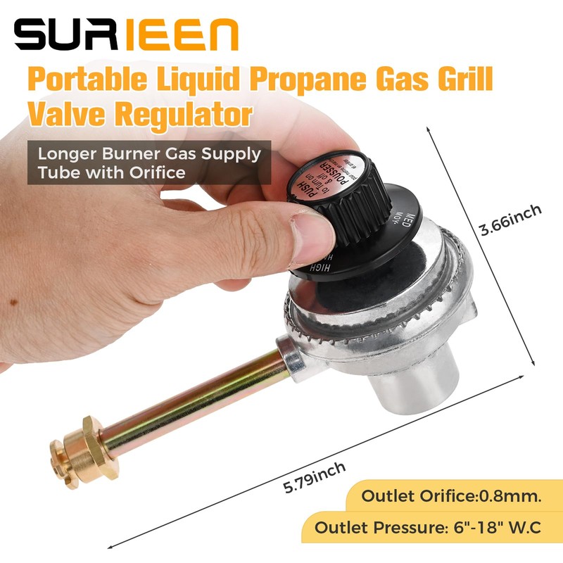 SURIEEN 29102349 29103224A Regulator Control Valve, Compatible with Charbroil Grill2Go