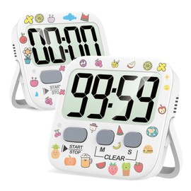 Antonki 2 Pack Digital Timer for Kids, Magnetic Countdown Kitchen Timers for Cooking, Egg, Classroom, Teacher, Exercise, Study, Oven - Battery Included