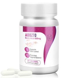 Boric Acid Suppositories for Women, Vaginal Suppositories for Healthy pH Balance & Odour Control, Hygiene Products for Malaise, Intimate Female Health (Pack of 40)