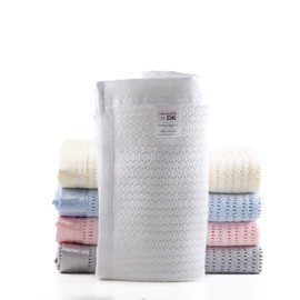 nécessité by DK, Cellular Cotton Blanket for Prams, Cribs, Moses Baskets 100x75cm (Cream)