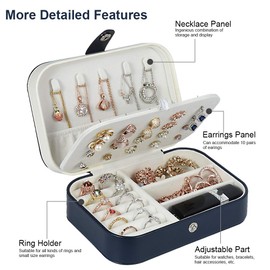 homchen Travel Jewelry Organiser Box, Jewellery Storage Bags for Necklace, Earrings, Rings, Bracelet
