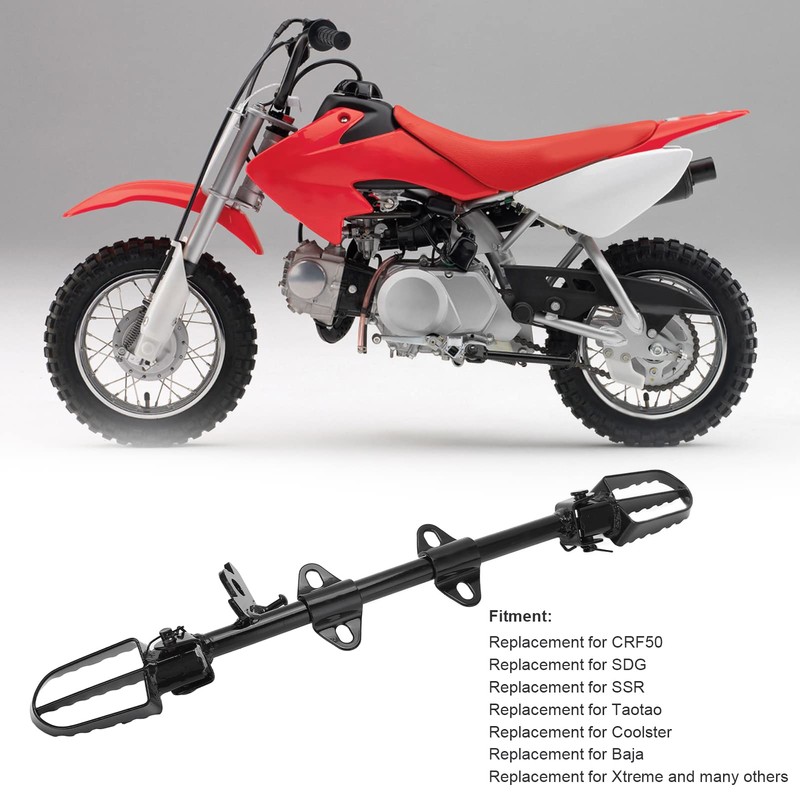 Camrusic Dirt Bike Foot Pegs, Steel Alloy Footpegs Mount Bracket