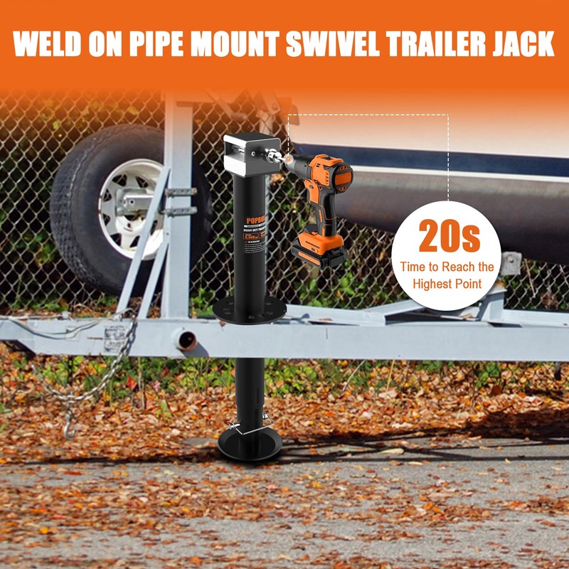 5000lbs A-Frame Trailer Jack,30" Lift 20-24V Cordless Drill Compatible with