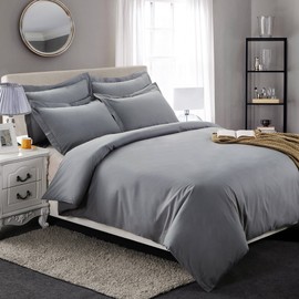 Colourful Snail 100-Percent Cotton Duvet Cover Set, Hidden Zipper Closure, Ultra Soft, Durable and Fade Resistant, King, Grey