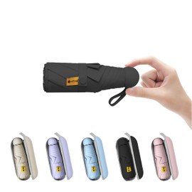 BAODINI Mini Travel Umbrella With Case Small Compact UV Umbrella Protection Sun Lightweight Tiny Pocket Umbrella