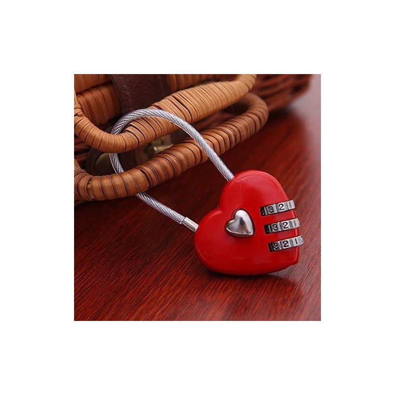 Mini Love Heart Lock,Red Heart Padlock, Mini Code Lock, Wire