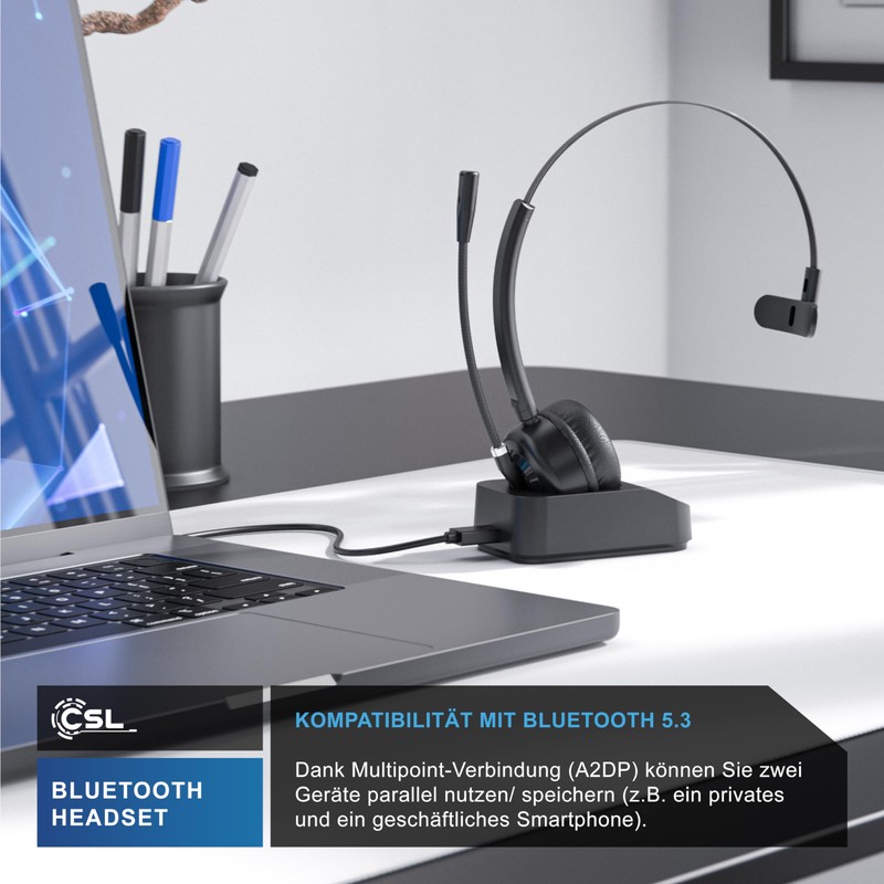 CSL - Bluetooth 5.3 Headset with Charging Station - PC