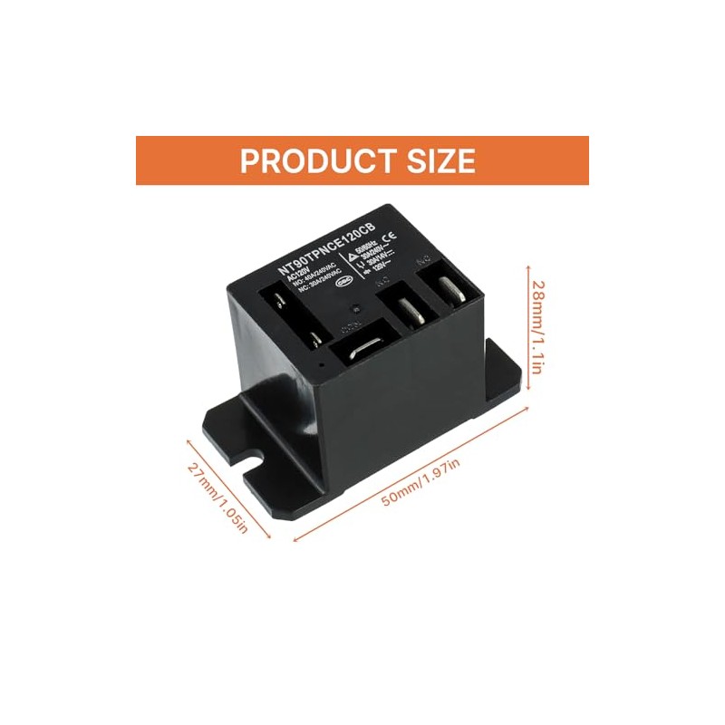 JAMHER 1 Pack NT90-AC120V-10X Power Relay AC 120V Coil 30A