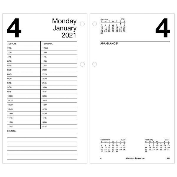 2021 Daily Desk Calendar Refill by AT-A-GLANCE, 4-1/2" x 8",