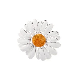 ba bijou-art Ladies Silver Plated Enamel Flower Daisy Brooch Pin, enamel, No