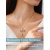 yoalincy Moissanite Cross Necklace for Women Sterling Silver Twisted Cross
