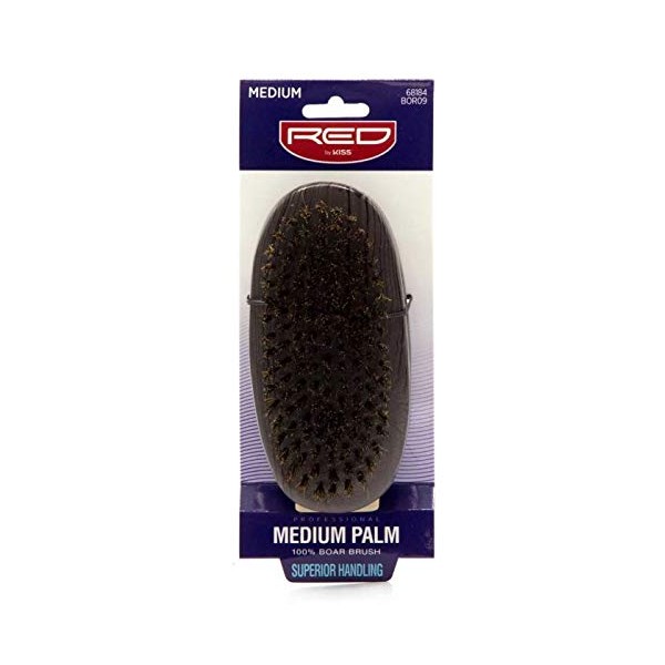 Red By Kiss Professional 100% Boar Brush Superior Handling (Medium Palm- BOR09)