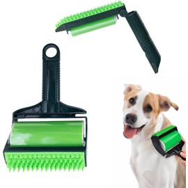 Reusable-Washable-Carseats Stick It Roller Pet Hair Remover - Sticky Remover & Reusable Lint Roller for Clothes, Car Seats (Black+Green) | Stick It Roller Pet Hair Remover