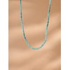 MINACHI Bohemian Created-Turquoise Beaded Necklace for Women, Minimalist Style Jewelry