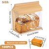 100 Pcs Heavy Duty Large Paper Bread Bags with Tin