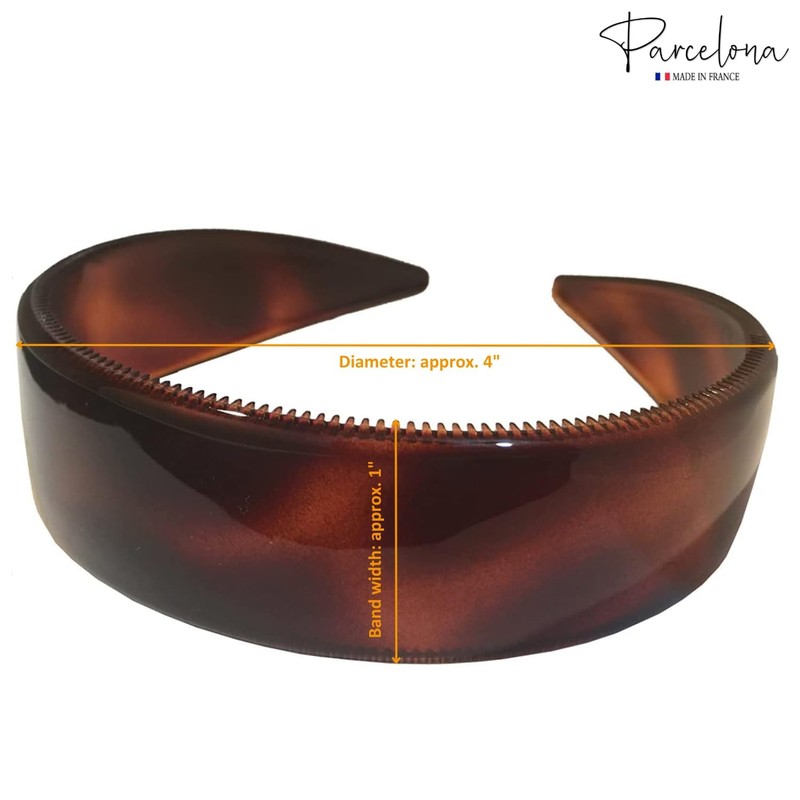 Parcelona French (Set of 2) Wide 1 Inch Tortoise Shell