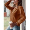 XINWEZZ Womens Sweaters Fall 2024 Casual Puff Long Sleeve Square