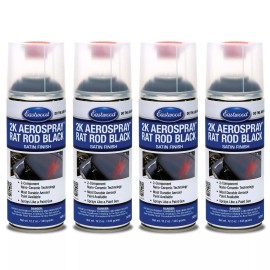 Eastwood 2K Catalyzed Aerospray Rat Rod Satin Black Finish Spray Paint 4 Pack