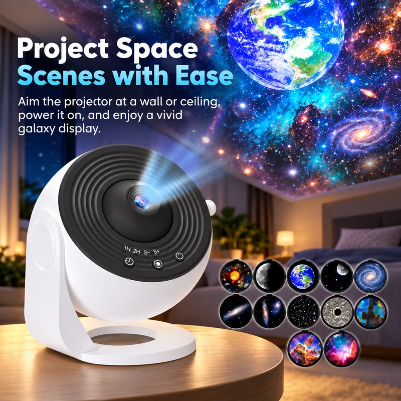 Galaxy Projector Night Light for Bedroom – 13 Film Discs