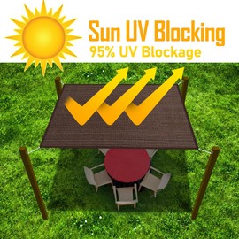 3' x 12' Brown Sun Shade Sail Straight Edge Canopy Awning Pergola Cover, for Outdoor Patio Lawn Garden Backyard Carport