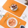 Herda Orange Faux Leather Fall Placemats,4 Set PU Leather Dining