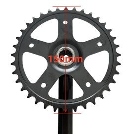 JZsports Single Speed Crankset 36T 170mm Crankarms for Mountain Road Bike Fixed Gear Bicycle Square Taper, Black Color (36T-Triangle Model)