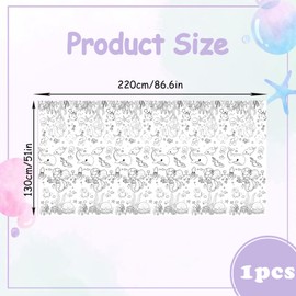 Coloring Tablecloth for Kids,137*274cm Giant Colouring Table Cloth,Paper Tablecloths Mermaid Rectangular Table Cover for Parties,Art Coloring Educational Tablecloth Party Supplies for Boys Girls