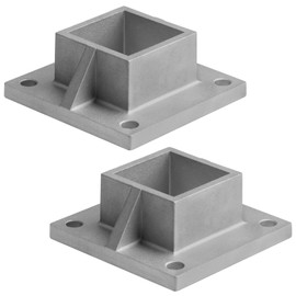 eoere 2 PCS Square Post Floor Flange Base for 2" x 2" Fence Post, Deck Railing Mount, Heavy Duty, Aluminum