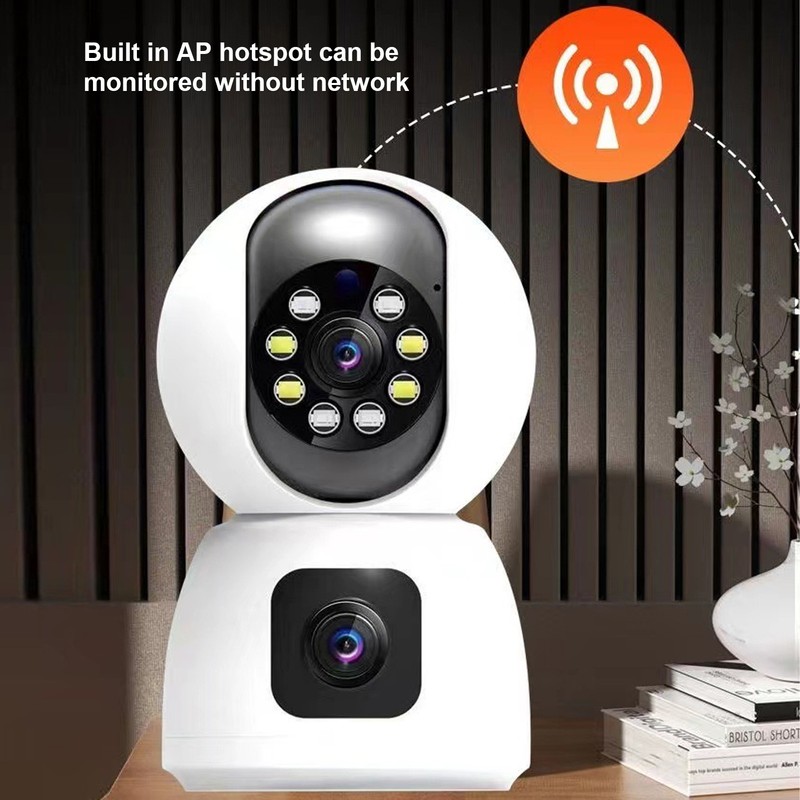 WiFi Dual Lens Security Camera HD Wireless Home Camera with