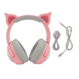 Cat Ear Wireless Headset for ONIKUMA B5 Bluetooth5.3 RGB LED Gaming Headset Cute Lightweight Wireless Headphones for Win7 8 8.1 10