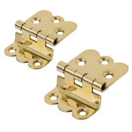 Solid Brass Napanee Offset Cabinet Hinges | Pack of 2 | Hoosier Type Cabinet Reproduction Hardware | UA-206-HPB